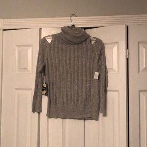 Cold Shoulder Turtleneck Sweater